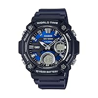 Casio 10 Year Battery World Time Countdown Timer Analog-Digital Watch (Model: AEQ-120W-2AV)