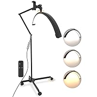 Lash Light for Eyelash Extensions, Dimmable LED Lash Lamp, Rotating Half Moon Floor Lamp for Nail Tech, Beauty, Tattoo Artists, Esthetician Half Moon Light for Lash Extension