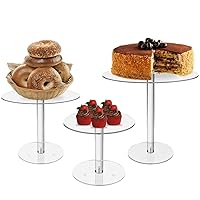 3 PCS Acrylic Cake Stand Set Round Clear Cupcake Holder Dessert Display Stand Tiered Tray Serving Platter for Birthday, Wedding, Baby Shower, Tea Party, Home Decoration