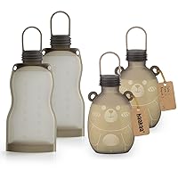 haakaa Silicone Milk Storage Bag& Breast Milk Storage Bag Set-Reusable Breast Milk Bags for Breastfeeding|Refillable Baby Food Pouch for Yogurt Puree