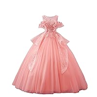 ZHengquan Women's Lace Appliques Quinceanera Dresses Sweet Classic Sleeveless Prom Ball Dress