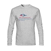 Men's Metropolitan State University Long Sleeve O Neck t Shirt XXL Grey