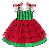 ODASDO Baby Girls Birthday Party Dress Toddler Kids Bowknot Spaghetti Straps Tulle Tutu Princess Dress Pageant Holiday