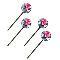4 Pcs Bobby Pins Hair Clips for Women, Pink Flamingo Animal Tropical Leaf Hair Pins Decorative Long Hairpins Elephant Hair Barrettes with Jewelry Box Packaged
