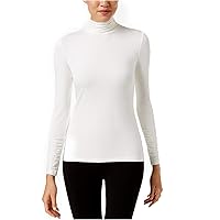 Alfani Womens Ruched-Sleeve Turtleneck Pullover Blouse