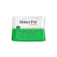 Herbal Heavy Flow Panty Liners - Organic Pads for Women - Infused w/Essential Oils for Cooling Effect, Organic Cotton Cover, & Ultra-Absorbent Pulp Core - Feminine Care - 20ct