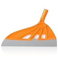 Broom Head for Cleaning Tools, 180° Rotatable Household Cleaning Tool, Independently Packaged for Cleaning Floor, House Window, Bathroom Glass, Ceramic Tile, Wooden Board, Car Window, etc(Orange)