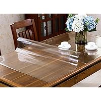 Custom Clear Tablecloth Protector 100% Waterproof Crystal Clear Plastic Cover for Dining Table Heavy Duty Vinyl