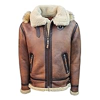 Top Gun Shearling Jacket Brown Premium Wool Blend