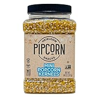 Heirloom Mini Popcorn Kernels by Pipcorn - 44 oz Jar, Unpopped Popcorn, Healthy, Non-GMO, Vegan, Gluten Free Snacks