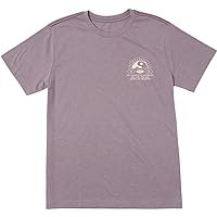 RVCA Men's Red Stitch Short Sleeve Graphic T-Shirts - Balance Rise | Gray Ridge, Large
