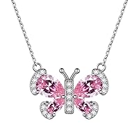 Aurora Tears Women 12 Birthstone Butterfly Jewelry 925 Sterling Silver Animal Crystal Minimalist Necklaces/Earrings/Rings/Bracelets Jewellery