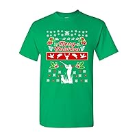 Merry Christmas Hunting Dog Animals Ugly Christmas Sweater DT Adult T-Shirt Tee