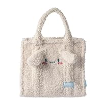 Fluffy Furry Cinnamoroll Tote Bag for Women Cartoon Cute Handbag Plush Tote bag Hairy Shoulder Crossbody Bag Underarm Bag White
