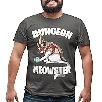 Dungeon Meowster Cat D20 Funny RPG Tabletop Gamer Shirt Charcoal 6XL