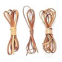 2M/lot 2 4 6 8 10 mm Width Flat Genuine Cow Leather Cord Rope Strap Findings for DIY Bracelet Necklace Jewelry Making Supplies (Khaki, 2mm)