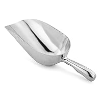 New Star Foodservice 34561 One-Piece Cast Aluminum Round Bottom Bar Ice Flour Utility Scoop, 38-Ounce, Silver (Hand Wash Only)