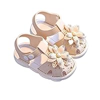 Girl Wedge Sandals Toddler Lightweight Casual Beach Shoes Children Wedding Birthday Anti-slip Hook and Loop Shoes Sandals