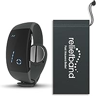 Reliefband Premier Anti-Nausea Wristband | FDA Cleared Nausea & Vomiting Relief for Motion Sickness (Car, Air, Train, Sea), Migraine & Morning Sickness | Drug Free (Charcoal+Pouch)