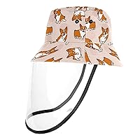 Sun Hats for Men Women Outdoor UV Protection Cap with Face Shield, 22.6 Inch for Adult Blue Pattern Butterflies