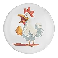 Chicken and Egg Funny Glass Refrigerator Sticker Round Whiteboard Locker Decoration for Home Office Decor