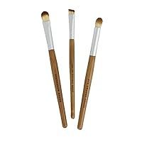 Makeup Brushes, the Perfect Smokey Eye Kit, Natural Bamboo Handles, Includes Three Brushes: Eyeshadow Brush, Smudge Brush, Angled Eyeliner Brush