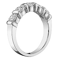 1.00 CT TW Channel Bars 5-Stone Diamond Wedding Ring in 18k White Gold