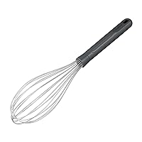 Zyliss E980238 Balloon Whisk Large, Sustainable Wheatstraw/Nylon, Whisk for Cooking and Serving with Heat Resistant Silicone Head, Beluga Grey, 11.8