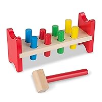 Melissa & Doug Deluxe Wooden Pound-A-Peg Toy With Hammer