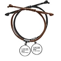 I Am The Religious Boy Art Deco Gift Fashion Bracelet Double Leather Rope Wristband Couple Set Gift