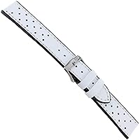 18mm Milano Mens Black and White Bowling Canvass Texture Stitched WatchBand 4498