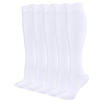 Knee High Compression Socks for Women Long Running Cycling Sports Athletic Socks Size 4-11, 15-20 mmhg