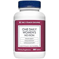 One Daily Women's Multivitamin with No Iron, 2,000IU Vitamin D3, Multi-Mineral Supplement, Supports Energy Production, Supports Cardiovascular and Immune Health (180 Tablets)