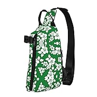 Hawaii Flower Print Lightweight Adjustable Crossbody Backpack Daypack For Men,Women Sling Bag