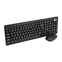 SIIG Jk-WR0T12-S1 Standard Size 102Key Wireless Keyboard with 3Button Wireless Optical Mouse, Black