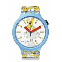 Swatch Simpsons Father's Day Casual Watch Blue Quartz Bio-sourced Best. DAD. Ever.