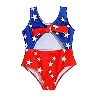 Toddler Girls Bathing Suits Star Prints Swimsuits Baby Girl Rashguard Cut Out Beachwear Slip Swimsuits