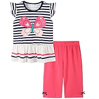 Baby Toddler Girls Summer Clothes Casual Clothing Suit Short Sleeve Striped T-Shirt Pants