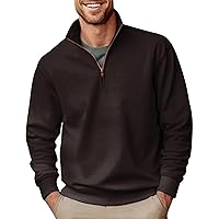 Men's Quarter Zip Up Pullover Slim Round Neck Long Sleeve Solid Colour Sweaters Casual Corduroy Polo shirts