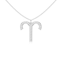 Aries Zodiac Pendant Necklace for Women Girls, in Sterling Silver / 14K Solid Gold/Platinum