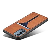 Kowauri Case for OnePlus Nord N200 5G, PU Leather Wallet Case with Credit Card Slot Holder Ultra Slim Protector Case for OnePlus Nord N200 5G (Brown)
