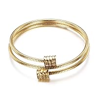 KunBead Jewelry Stainless Steel Twisted Double Cable Birthday Bracelet Love Bangle Cuff Adjustable Bracelets Jewellery for Women