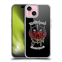 Head Case Designs Officially Licensed Motorhead Deutschland Tours Soft Gel Case Compatible with Apple iPhone 15 and Compatible with MagSafe Accessories
