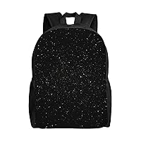 black glitter print Backpacks Waterproof Light Shoulder Bag Casual Daypack For Work Traveling Hiking