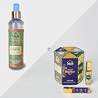 Mixed Attar Oil Set & Oud al Awatef Attar Al Faraash by Dukhni | Authentic Arabic Fragrance Oils & Natural Mist, Room Freshener and Linen Spray | Luxurious Long-Lasting Fragrances | Great Gift