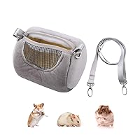 Dwarf Hamster Carrier Bag Portable Cylinder Warm Outdoor Bag with Adjustable Single Shoulder Strap (Grey)