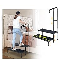 Bed Steps for High Beds Adults Medical Step Stool with Handle for Elderly Bedside Foot Step Stool with Handrail Bed Stairs Seniors Handicap Bariatric Stepping Stool