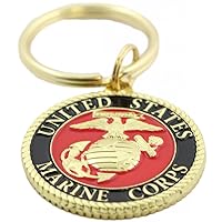 EEC, Inc. US Marine Corps Logo Keychain Patriotic Key Ring Military Gift Men Women Veteran,Red,1 1/2