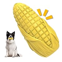 Indestructible Dog Toy for Aggressive Chewers, Squeaky Tough Dog Chew Toys with Bacon Flavor, Durable Dog Teeth Cleaning Toy for Medium Large Breeds, Keep Dog Busy (Yellow)