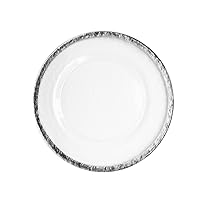 ChargeIt by Jay Charge It by Jay Hammered Ice Charger 13” Decorative Glass Service Plate for Home, Professional Dining, Perfect for Upscale Events, Dinner Parties, Weddings, Banquets, Catering, Silver